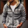 Sweats A Capuche Et Sweat-Shirts LITB | Tribal Imprimes Photos Homme Du Quotidien 3D Effet Sweat A Capuche Zippe Vacances Sortie Sweats A Capuche Manche Longue Capuche Toison Hiver Designer Sweat A Capuche