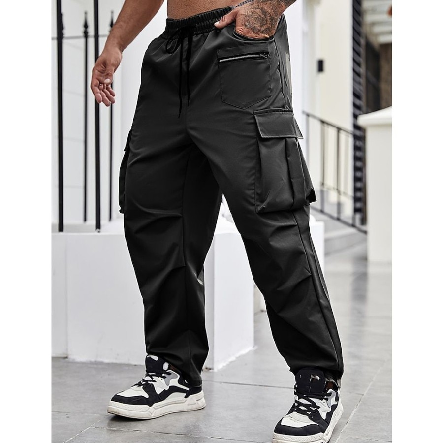 Bas Pour Hommes LITB | Homme Pantalon Cargo Pantalon Cargo Cordon Taille Elastique Multi Poche Plein Confort Vestimentaire Casual Du Quotidien Vacances Sportif Grand Et Grand