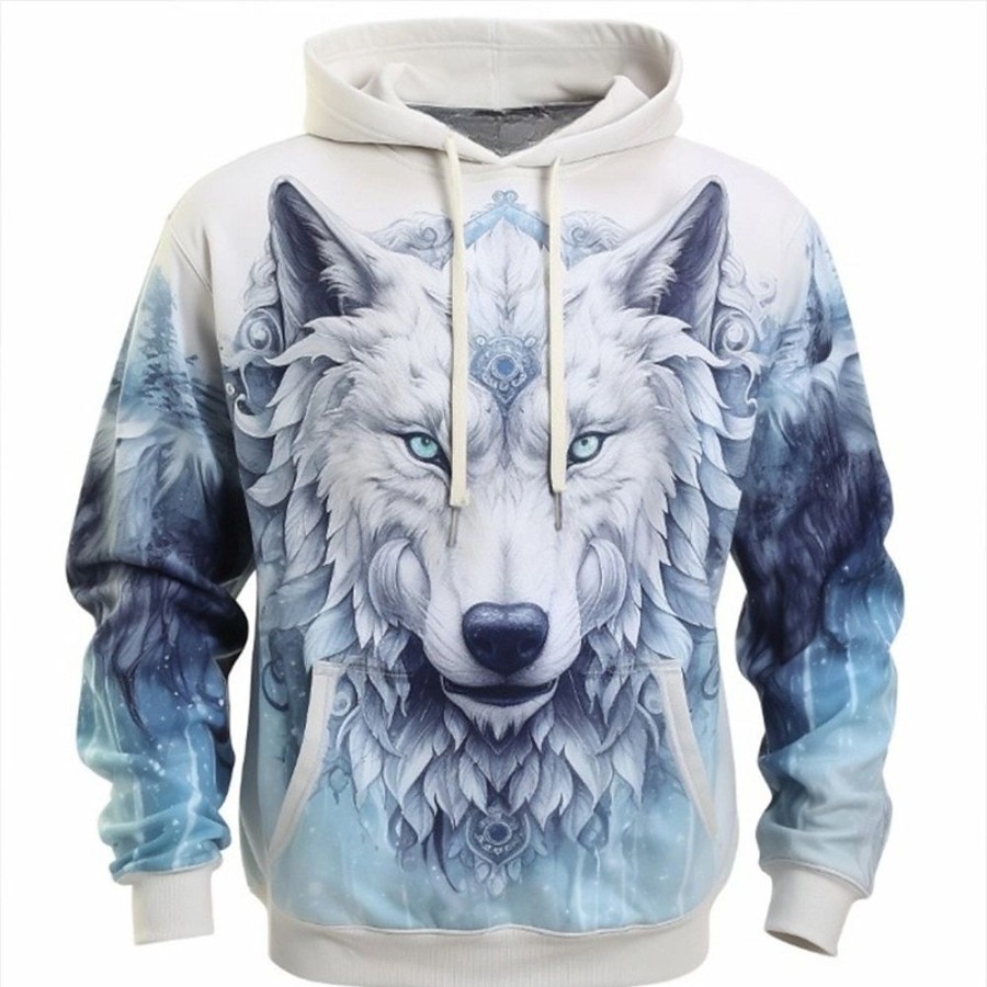 Sweats A Capuche Et Sweat-Shirts LITB | Graphic Animal Homme Mode 3D Effet Sweat A Capuche Sport Exterieur Vacances Vetement De Rue Sweats A Capuche De Minuit Manche Longue Capuche Imprimer Poche Avant Printemps & Automne Designer