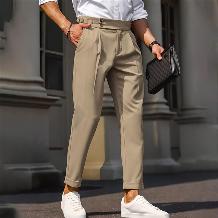 Bas Pour Hommes LITB | Homme Pantalon De Costume Pantalon Pantalon Plisse Pantalon De Costume Pantalon Gurkha Poche Avant Plein Confort Entreprise Du Quotidien Vacances Mode Chic Et Moderne