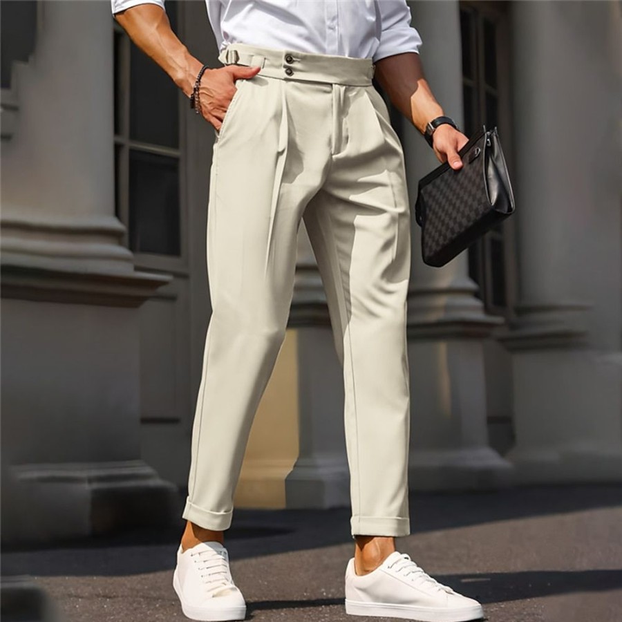 Bas Pour Hommes LITB | Homme Pantalon De Costume Pantalon Pantalon Plisse Pantalon De Costume Pantalon Gurkha Poche Avant Plein Confort Entreprise Du Quotidien Vacances Mode Chic Et Moderne