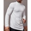 T-Shirts Et Debardeurs Pour Hommes LITB | Homme T Shirt Tee T-Shirt Chemise A Manches Longues Plein Col Roule Plein Air Vacances Manche Longue Vetement Tenue Mode Design Basique Blanche