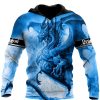 Sweats A Capuche Et Sweat-Shirts LITB | Homme Sweat A Capuche Capuche Dragon Imprimes Photos Imprimer Du Quotidien Des Sports 3D Effet Basique Vetement De Rue Design Printemps & Automne Vetement Tenue Pulls Capuche Pulls Molletonnes Bleu