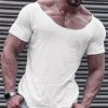 T-Shirts Et Debardeurs Pour Hommes LITB | Homme T Shirt Tee Couleur Unie Col V Plein Air Des Sports Manche Courte Vetement Tenue Mode Design Decontractees Confortable