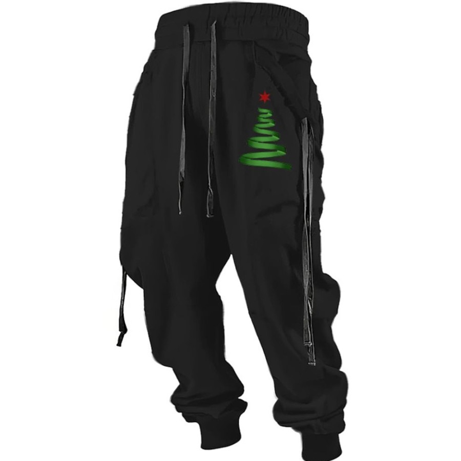 Bas Pour Hommes LITB | Arbre De Noel Decontractees Homme Impression 3D Joggings Pantalon Jogging Pantalon Exterieur Plein Air Casual Quotidien Noel Polyester S M L Taille Mediale Elasticite Pantalon