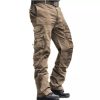 Bas Pour Hommes LITB | Homme Pantalon Cargo Pantalon Cargo Pantalon Tactique Tactique Pantalon De Travail Multi Poche Jambe Droite Plein Toute La Longueur 100% Coton Tactique Micro-Elastique