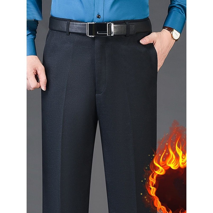 Bas Pour Hommes LITB | Homme Pantalon De Costume Pantalon En Molleton Pantalons D Hiver Pantalon Pantalon De Costume Poche Plein Confort Respirable Exterieur Du Quotidien Sortie Mode Decontractees