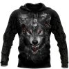 Sweats A Capuche Et Sweat-Shirts LITB | Homme Sweat A Capuche Capuche Animal Loup Imprimes Photos Imprimer Du Quotidien Des Sports 3D Effet Basique Vetement De Rue Design Printemps & Automne Vetement Tenue Pulls Capuche Pulls Noir