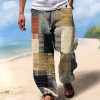 Bas Pour Hommes LITB | Homme Pantalon Pantalon Ete Pantalon De Plage Cordon Taille Elastique Impression 3D Mariniere Imprimes Photos Geometrie Confort Casual Du Quotidien Vacances Vetement De Rue Hawaien