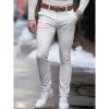 Bas Pour Hommes LITB | Homme Pantalon Chino Pantalon Chino Poche Plein Confort Respirable Exterieur Du Quotidien Sortie Melange De Coton Mode Decontractees