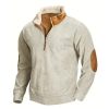 Sweats A Capuche Et Sweat-Shirts LITB | Homme Sweat Shirt Sweat-Shirt Quart De Fermeture Eclair Col Mao Bloc De Couleur Patchwork Sport & Loisir Du Quotidien Vacances Velours Cotele Vetement De Rue Basique Decontractees