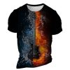 T-Shirts Et Debardeurs Pour Hommes LITB | Graphic Flamme Feu Du Quotidien Design Decontractees Homme 3D Effet T Shirt Tee Sport Exterieur Vacances Sortie T-Shirt Manche Courte Col Ras Du Cou Chemise Printemps Ete Vetement