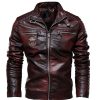 Vetements D'Exterieur Pour Hommes LITB | Homme Simili Cuir Blouson Moto Usage Quotidien Chaud Garniture En Fausse Fourrure Hiver Plein Decontractees Revers Epais Normal Faux Cuir Ample Veste