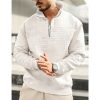 Sweats A Capuche Et Sweat-Shirts LITB | Homme Sweat Shirt Sweat-Shirt Quart De Fermeture Eclair Col Mao Plein Sport & Loisir Du Quotidien Vacances Vetement De Rue Basique Decontractees Printemps & Automne Vetement Tenue Pulls Blanche