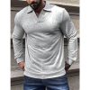 Sweats A Capuche Et Sweat-Shirts LITB | Homme Sweat Shirt Revers Plein Sport & Loisir Du Quotidien Vacances Vetement De Rue Basique Decontractees Printemps & Automne Vetement Tenue Pulls Capuche Pulls Molletonnes Gris