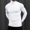 T-Shirts Et Debardeurs Pour Hommes LITB | Homme T Shirt Tee Chemise A Col Roule T-Shirt Chemise A Manches Longues Plein Col Roule Plein Air Vacances Manche Longue Vetement Tenue Mode Design Basique