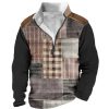 Sweats A Capuche Et Sweat-Shirts LITB | Graphic Plaid Homme Du Quotidien 3D Effet Sweat Shirt Vacances Sortie Vetement De Rue Sweats Manche Longue Quarter Zip Imprimer Toison Automne Hiver Designer Sweat A Capuche