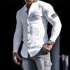 T-Shirts Et Debardeurs Pour Hommes LITB | Homme T Shirt Tee Chemise Fraiche Chemise A Manches Longues Graphic Lettre Col V Print Plein Air Des Sports Manche Longue Bouton Bas Imprimer Vetement Tenue Mode Design Decontractees Confortable