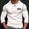 T-Shirts Et Debardeurs Pour Hommes LITB | Homme T Shirt Tee Chemise Henley Shirt T-Shirt Chemise A Manches Longues Drapeau National Capuche Plein Air Vacances Manche Longue Vetement Tenue Mode Design Basique Blanche