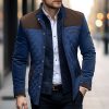 Vetements D'Exterieur Pour Hommes LITB | Homme Manteau D Hiver Veste Blouson Poche Bureau Et Carriere Rendez-Vous Casual Quotidien Exterieur Pour Tous Les Jours Des Sports Hiver Bloc De Couleur Doudoune