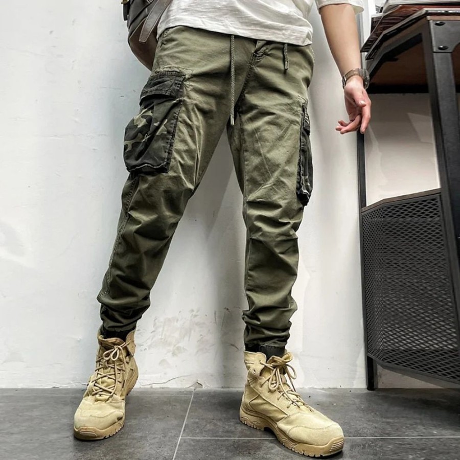 Bas Pour Hommes LITB | Homme Pantalon Cargo Pantalon Cargo Pantalon Camouflage Poche Cordon Taille Elastique Plein Confort Respirable Exterieur Du Quotidien Sortie Mode Decontractees