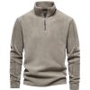 Sweats A Capuche Et Sweat-Shirts LITB | Homme Sweat Shirt Laine Polaire Sweat-Shirt Quart De Fermeture Eclair Demi Fermeture Eclair Plein Sport & Loisir Du Quotidien Vacances Vetement De Rue Decontractees Polaire Fine