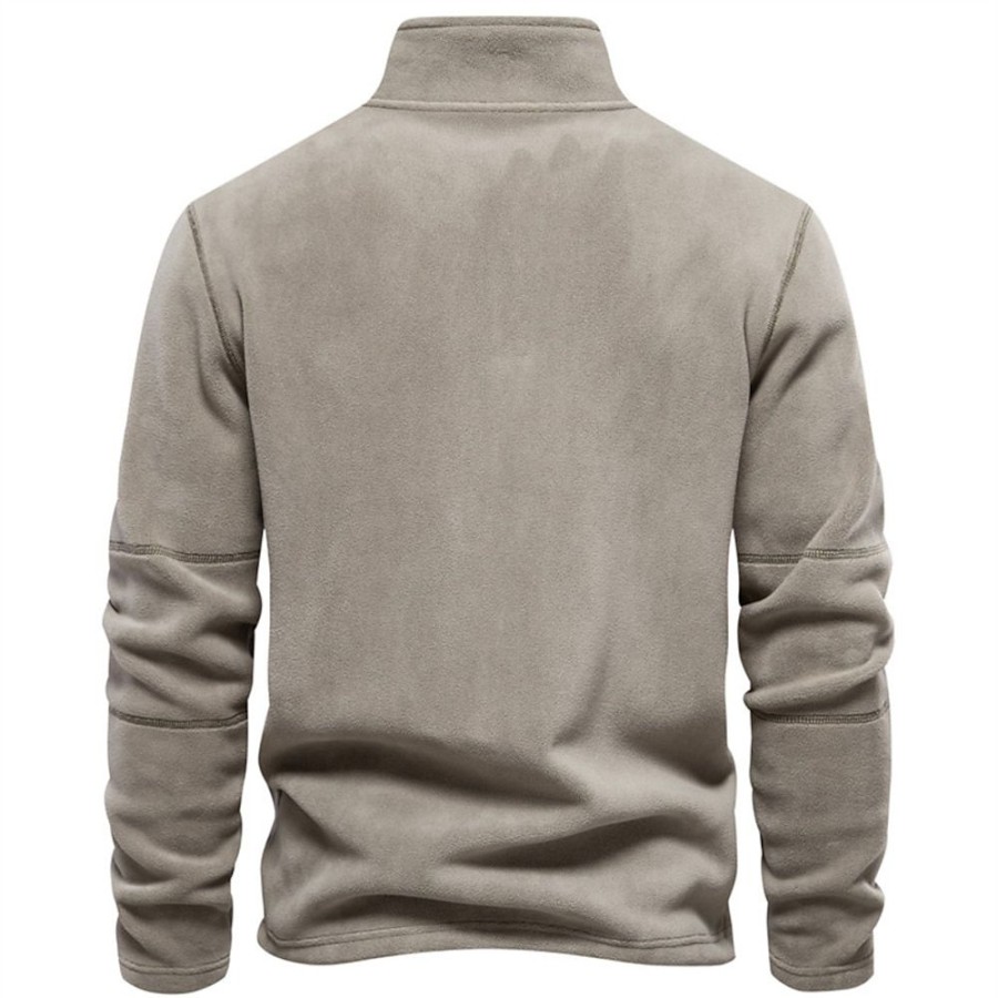 Sweats A Capuche Et Sweat-Shirts LITB | Homme Sweat Shirt Laine Polaire Sweat-Shirt Quart De Fermeture Eclair Demi Fermeture Eclair Plein Sport & Loisir Du Quotidien Vacances Vetement De Rue Decontractees Polaire Fine