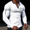 T-Shirts Et Debardeurs Pour Hommes LITB | Graphic Croix Jesus Design Simple Decontractees Homme 3D Effet Chemise Henley Shirt T-Shirt Gaufre Sport Exterieur Vacances Festival T-Shirt Manche Longue Henley Chemise Printemps