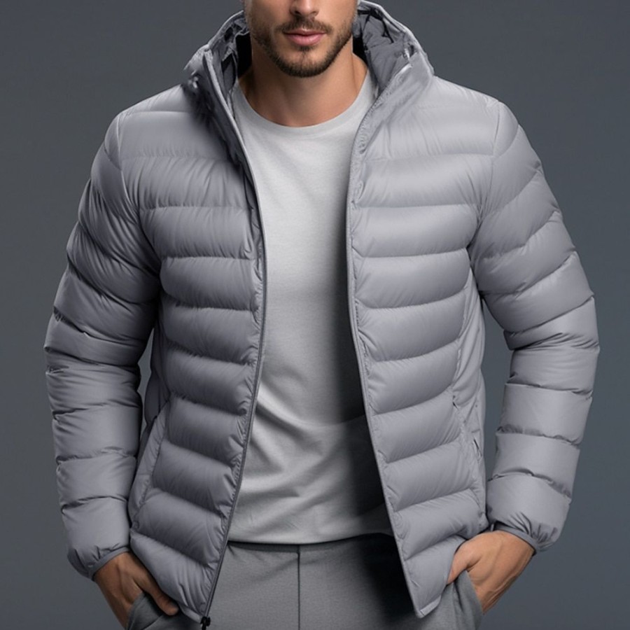 Vetements D'Exterieur Pour Hommes LITB | Homme Manteau D Hiver Doudoune Poche Bureau Et Carriere Rendez-Vous Casual Quotidien Exterieur Pour Tous Les Jours Des Sports Hiver Plein Doudoune