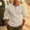 T-Shirts Et Debardeurs Pour Hommes LITB | Homme T Shirt Tee Chemise Henley Shirt T-Shirt Chemise A Manches Longues Plein Henley Plein Air Vacances Manche Longue Vetement Tenue Mode Design Basique