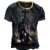 T-Shirts Et Debardeurs Pour Hommes LITB | Homme T Shirt Tee Graphic Chevaliers Templiers Col Ras Du Cou Vetement Tenue 3D Effet Exterieur Du Quotidien Manche Courte Imprimer Mode Design Retro Vintage