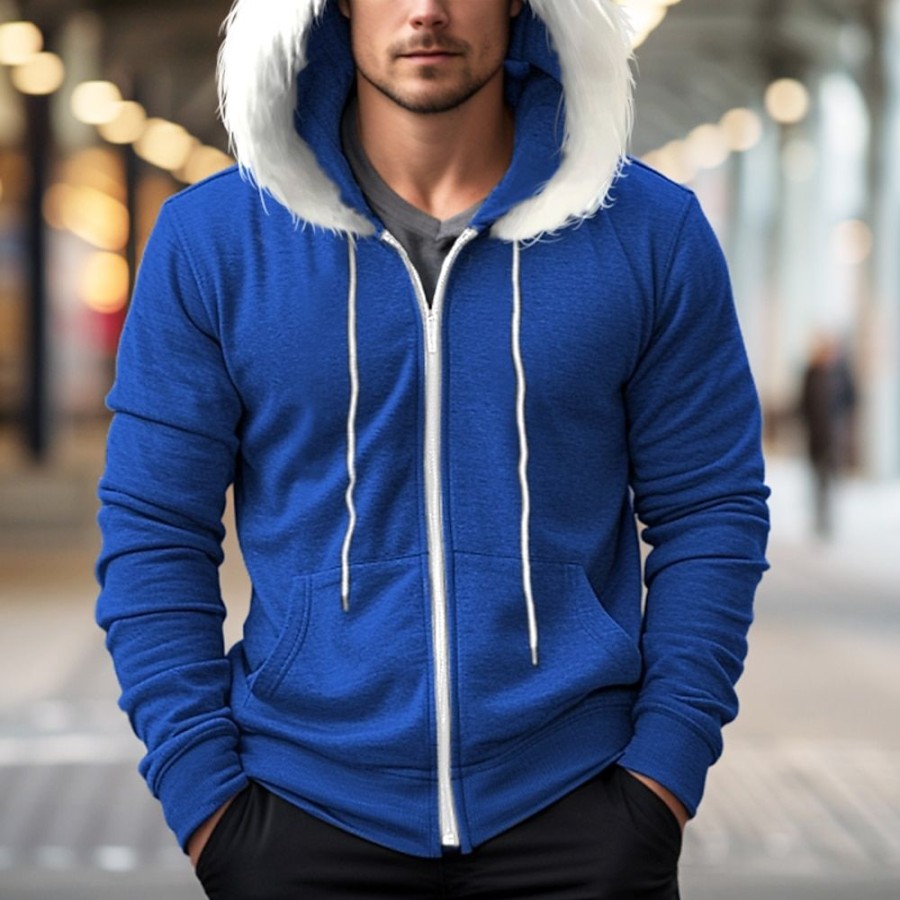 Sweats A Capuche Et Sweat-Shirts LITB | Homme Sweat A Capuche Sweat A Capuche Zippe Pardessus Capuche Plein Sport & Loisir Du Quotidien Vacances Vetement De Rue Frais Decontractees Automne Hiver Vetement Tenue Pulls Capuche