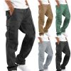 Bas Pour Hommes LITB | Homme Pantalon Cargo Pantalon Multi Poche Jambe Droite Couleur Unie Confort Respirable Casual Du Quotidien Mode Vetement De Rue Claire