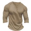 T-Shirts Et Debardeurs Pour Hommes LITB | Homme T Shirt Tee Chemise Henley Shirt T-Shirt Chemise A Manches Longues Plein Mince Plisse Henley Plein Air Vacances Manche Longue Vetement Tenue Mode Design Basique