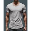 T-Shirts Et Debardeurs Pour Hommes LITB | Homme T Shirt Tee T-Shirt Plein Col V Plein Air Vacances Manches Courtes Vetement Tenue Mode Design Basique