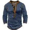 T-Shirts Et Debardeurs Pour Hommes LITB | Homme T Shirt Tee Chemise Henley Gaufree Chemise Henley Shirt T-Shirt Chemise A Manches Longues Bloc De Couleur Henley Plein Air Vacances Manche Longue Patchwork Vetement Tenue Retro Vintage Design