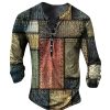 T-Shirts Et Debardeurs Pour Hommes LITB | Graphic Mosaique Mode Du Quotidien Decontractees Homme 3D Effet Chemise Henley Shirt Casual Vacances Sortie T-Shirt Manche Longue Henley Chemise Printemps & Automne Vetement Tenue S M