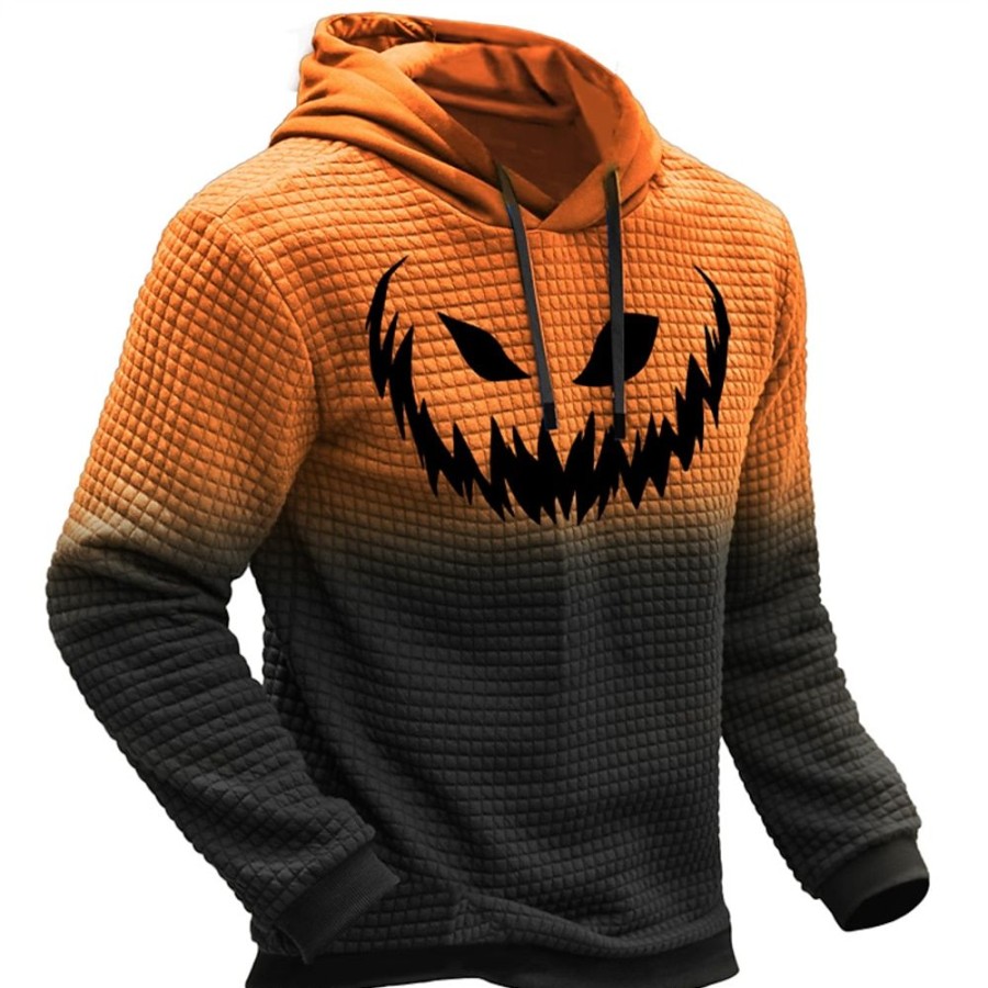 Sweats A Capuche Et Sweat-Shirts LITB | Potiron Imprimes Photos Homme Du Quotidien 3D Effet Sweat Halloween Vacances Sortie Sweats A Capuche Sweat A Capuche Gaufre Manche Longue Capuche Imprimer Printemps & Automne Designer