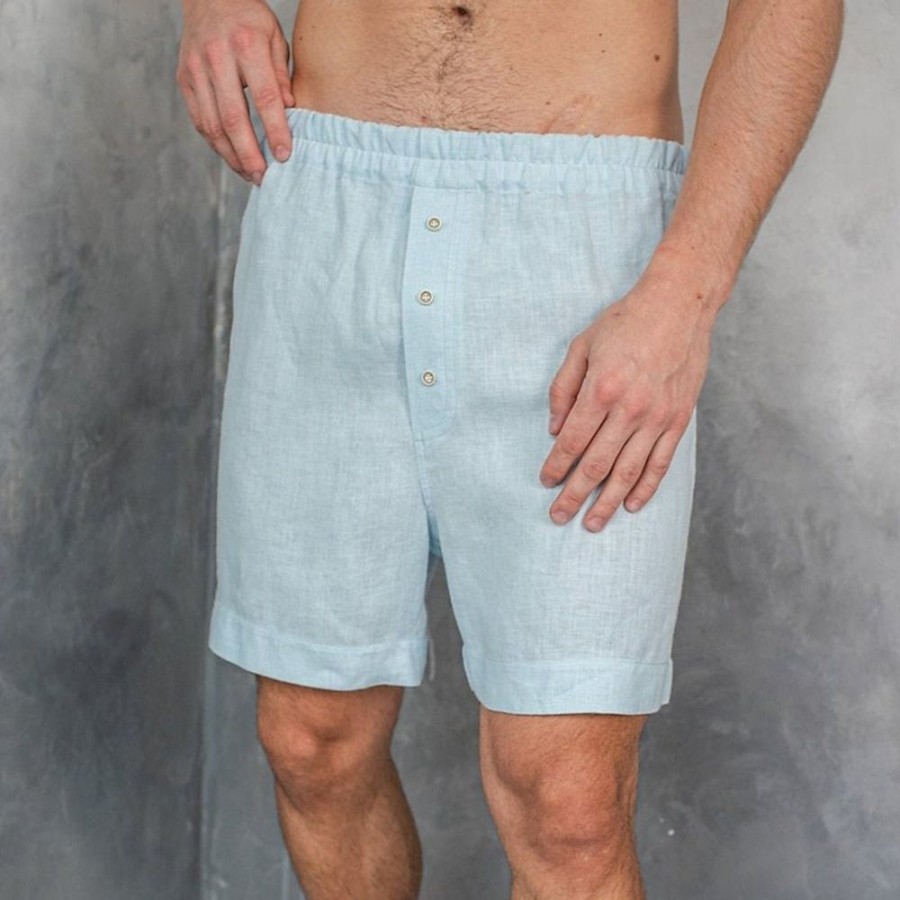 Bas Pour Hommes LITB | Homme Short Short En Lin Short D Ete Bouton Taille Elastique Jambe Droite Plein Confort Respirable Court Casual Du Quotidien Vacances Melange De Lin & Coton Mode Style Classique