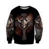 Sweats A Capuche Et Sweat-Shirts LITB | Graphic Viking Homme Mode 3D Effet Sweat A Capuche Vacances Sortie Vetement De Rue Sweats Manche Longue Col Ras Du Cou Imprimer Printemps & Automne Designer Sweat A Capuche Noir