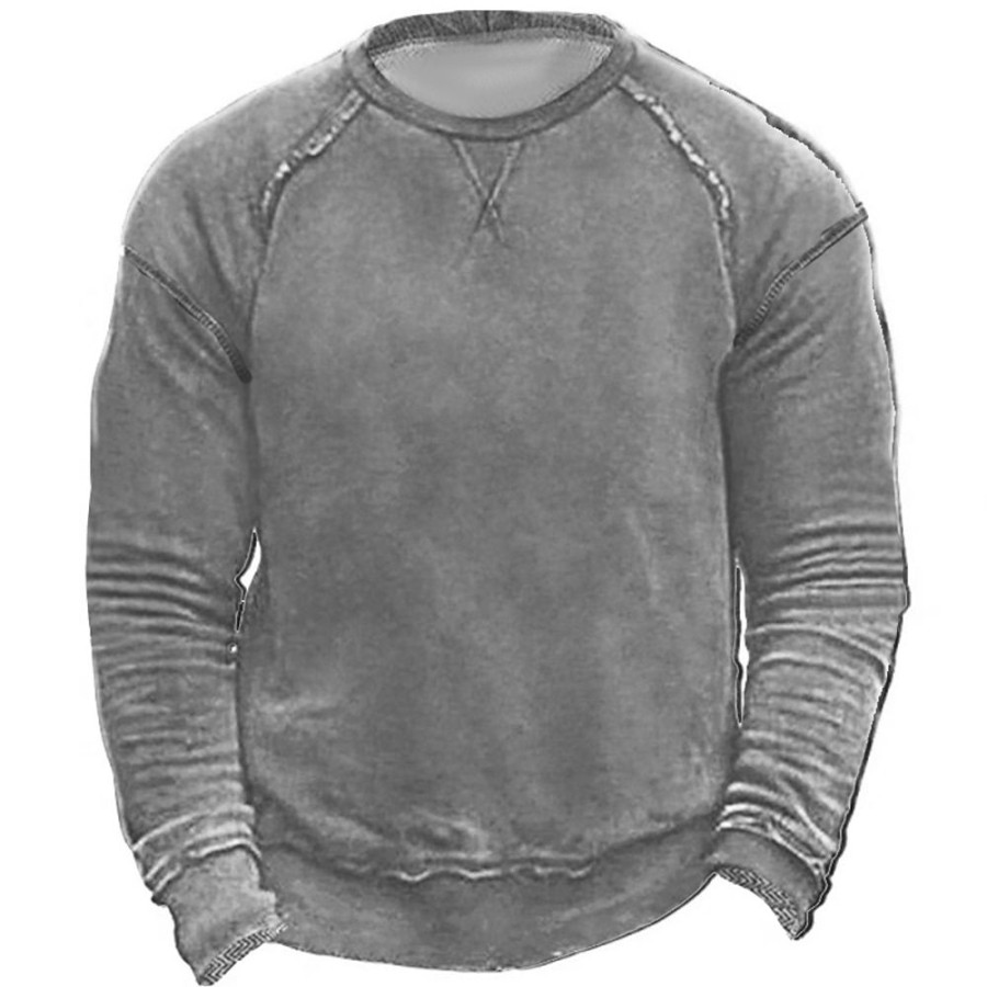 Sweats A Capuche Et Sweat-Shirts LITB | Homme Sweat Shirt Tactique Col Ras Du Cou Plein Sport & Loisir Du Quotidien Vacances Vetement De Rue Basique Decontractees Printemps & Automne Vetement Tenue Pulls