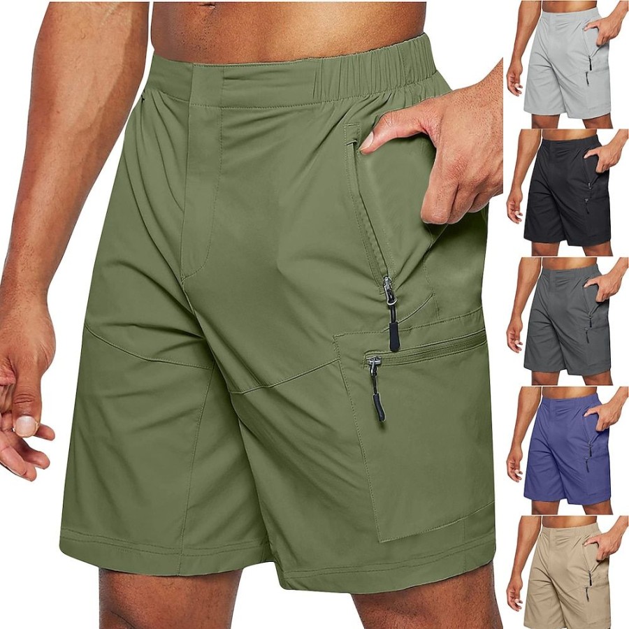 Bas Pour Hommes LITB | Homme Short Randonnee Militaire Exterieur Ripstop Respirable Sechage Rapide Multi Pocket Cuissard Short Bas Escalade Camping / Randonnee / Speleologie Voyage M L Xl 2Xl 3Xl