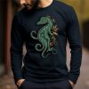 T-Shirts Et Debardeurs Pour Hommes LITB | Graphic Animal Crocodile Mode Design Decontractees Homme 3D Effet T Shirt Tee Sport Exterieur Vacances Sortie T-Shirt Manche Longue Col Ras Du Cou Chemise Printemps & Automne Vetement Bleu Marine