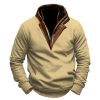 Sweats A Capuche Et Sweat-Shirts LITB | Homme Sweat Shirt Sweat-Shirt Quart De Fermeture Eclair Demi Fermeture Eclair Plein Poche Sport & Loisir Du Quotidien Vacances Vetement De Rue Basique Decontractees Printemps