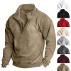 Sweats A Capuche Et Sweat-Shirts LITB | Homme Sweat Shirt Sweat-Shirt Quart De Fermeture Eclair Demi Fermeture Eclair Plein Sport & Loisir Du Quotidien Vacances Vetement De Rue Decontractees Polaire Fine