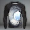 T-Shirts Et Debardeurs Pour Hommes LITB | Graphic 3D Print Deception Visuelle Du Quotidien Exterieur Decontractees Homme 3D Effet Soiree Casual Vacances T-Shirt Manche Longue Col Ras Du Cou Chemise Printemps & Automne Vetement Tenue Noir