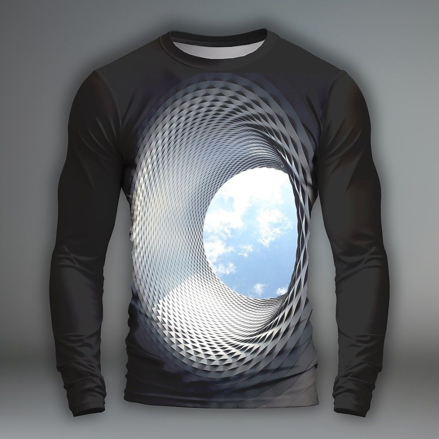 T-Shirts Et Debardeurs Pour Hommes LITB | Graphic 3D Print Deception Visuelle Du Quotidien Exterieur Decontractees Homme 3D Effet Soiree Casual Vacances T-Shirt Manche Longue Col Ras Du Cou Chemise Printemps & Automne Vetement Tenue Noir