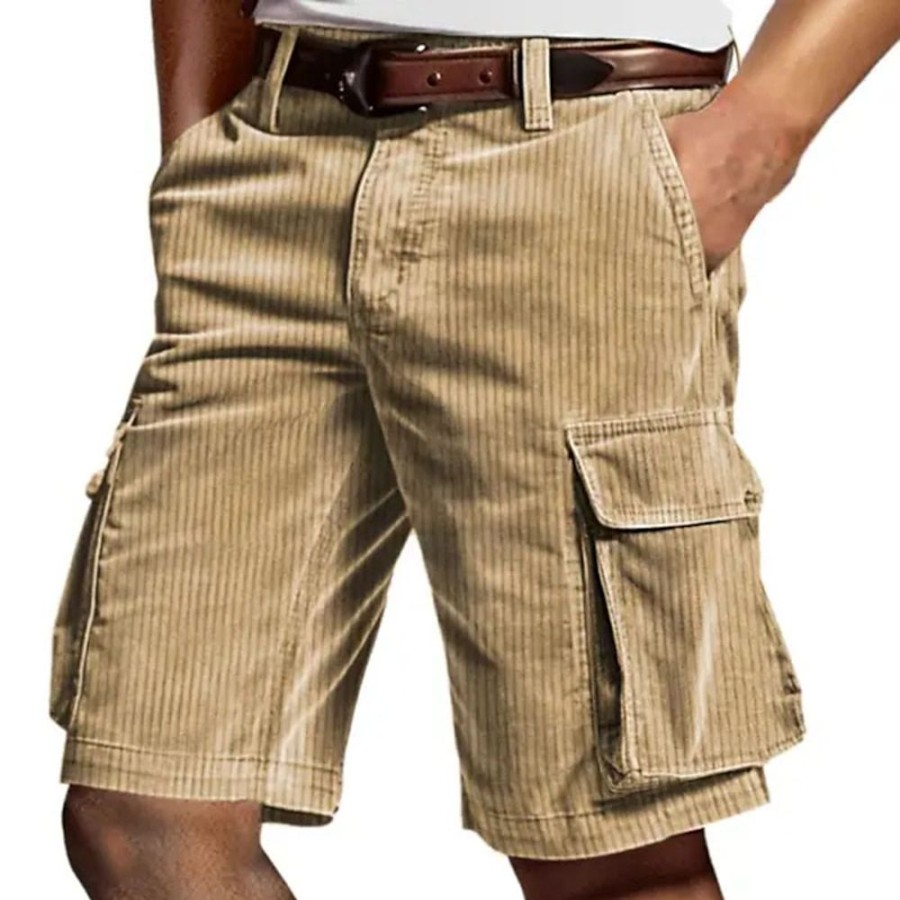 Bas Pour Hommes LITB | Homme Short Cargo Short En Velours Cotele Poche Plein Confort Respirable Exterieur Du Quotidien Sortie Mode Decontractees