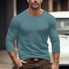 T-Shirts Et Debardeurs Pour Hommes LITB | Homme T Shirt Tee T-Shirt Chemise A Manches Longues Bloc De Couleur Col Ras Du Cou Plein Air Vacances Manche Longue Patchwork Vetement Tenue Mode Design Basique