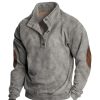 Sweats A Capuche Et Sweat-Shirts LITB | Homme Sweat Shirt Col Mao Bloc De Couleur Patchwork Sport & Loisir Du Quotidien Vacances Vetement De Rue Basique Decontractees Printemps & Automne Vetement Tenue Pulls Capuche Pulls Molletonnes Gris